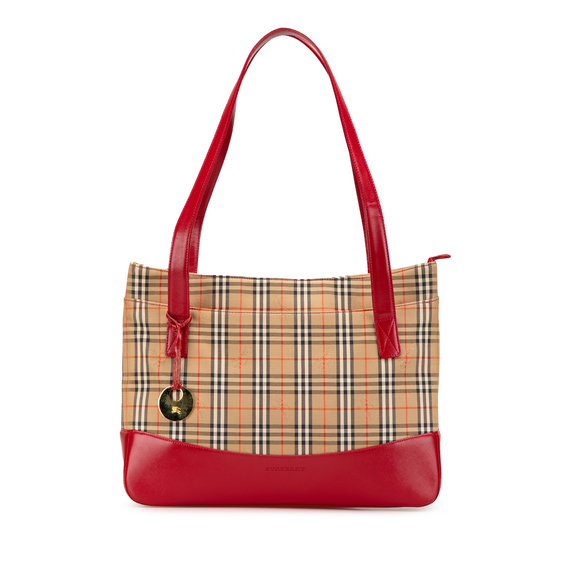 Pre-Loved Burberry Haymarket Check Canvas Tote - Picture 1 of 12